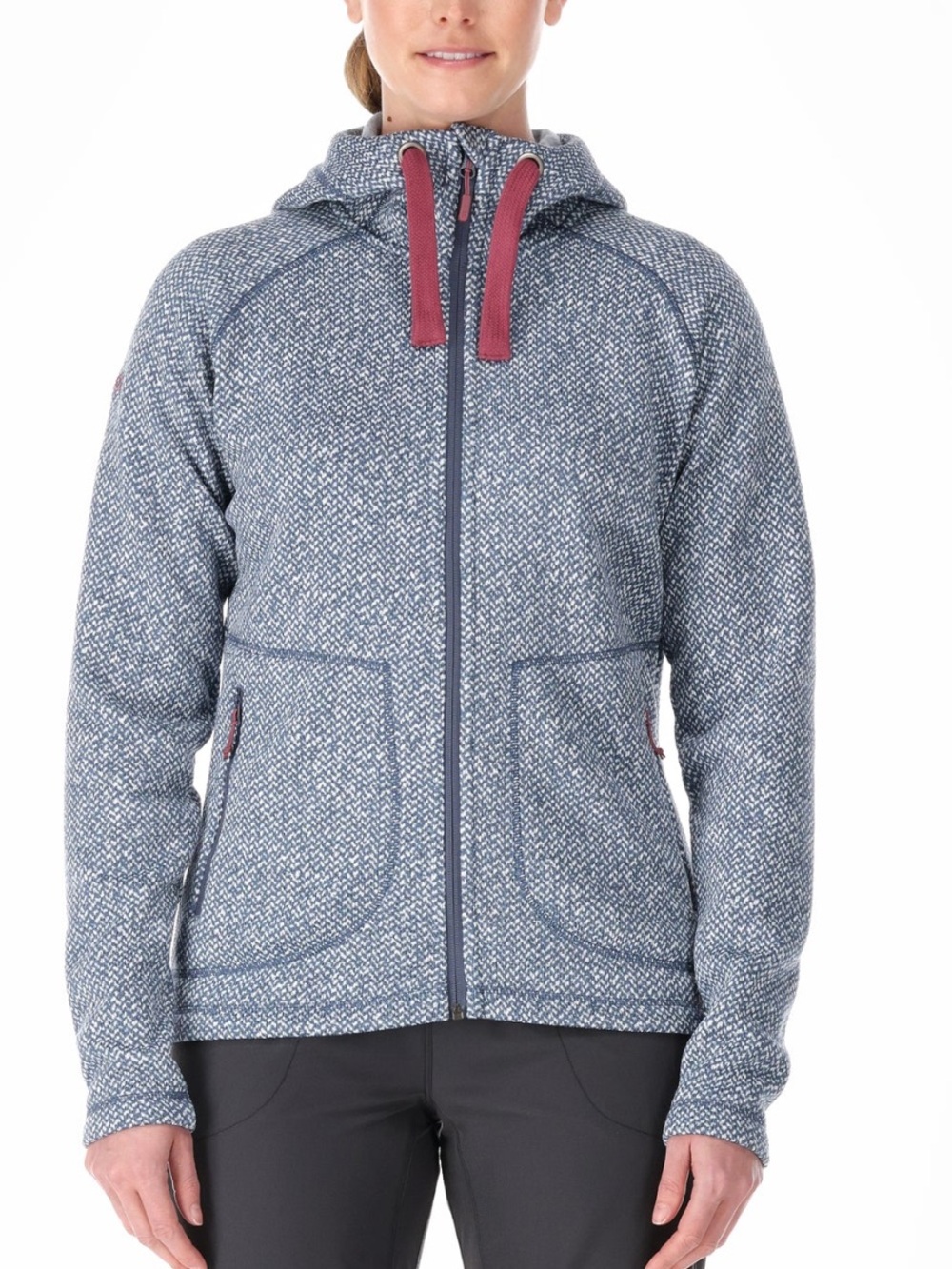 RAB Women's Small Amy Bering Sea Blue Zip Up Fleece Hoody Hoodie